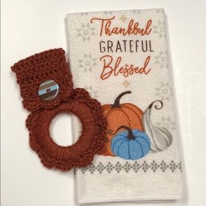 autumn harvest kitchen towel & oven towel hanger